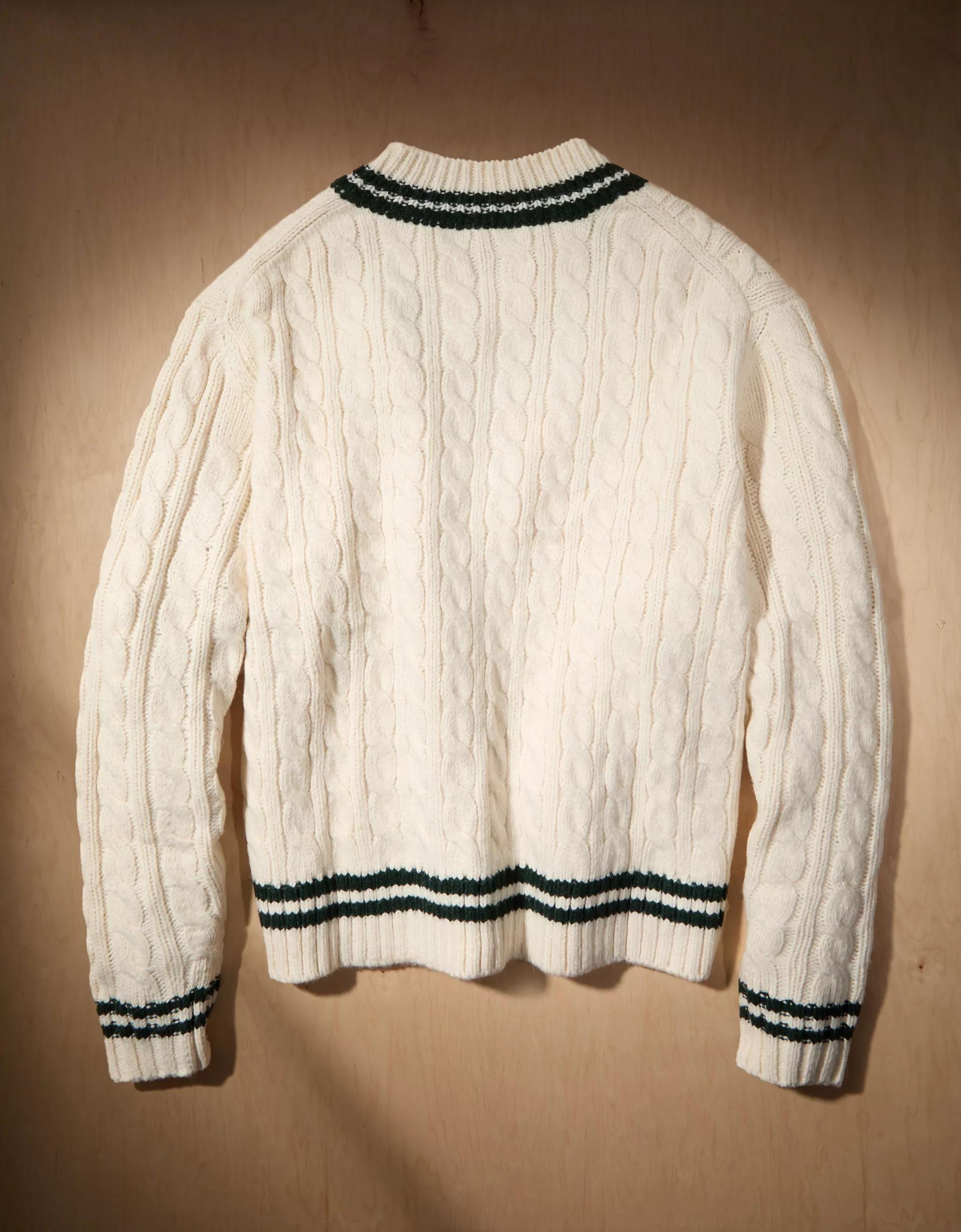 AE x Tru Kolors Cable Knit Cricket Sweater Product Image
