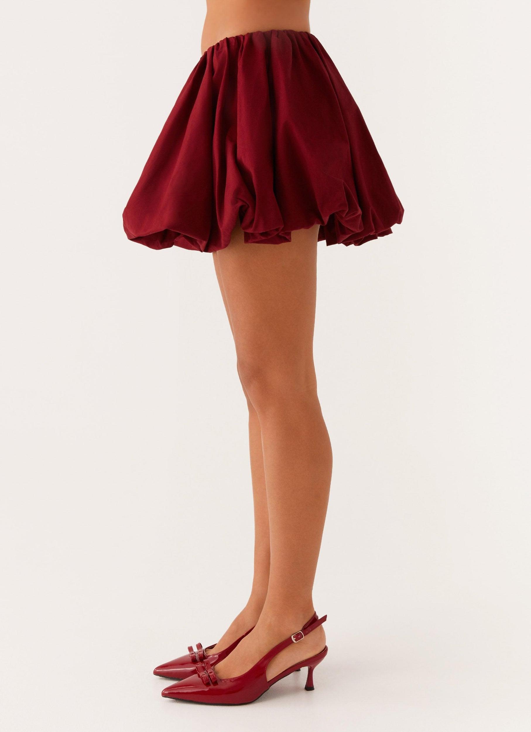Vesper Bubble Mini Skirt - Mulberry Product Image
