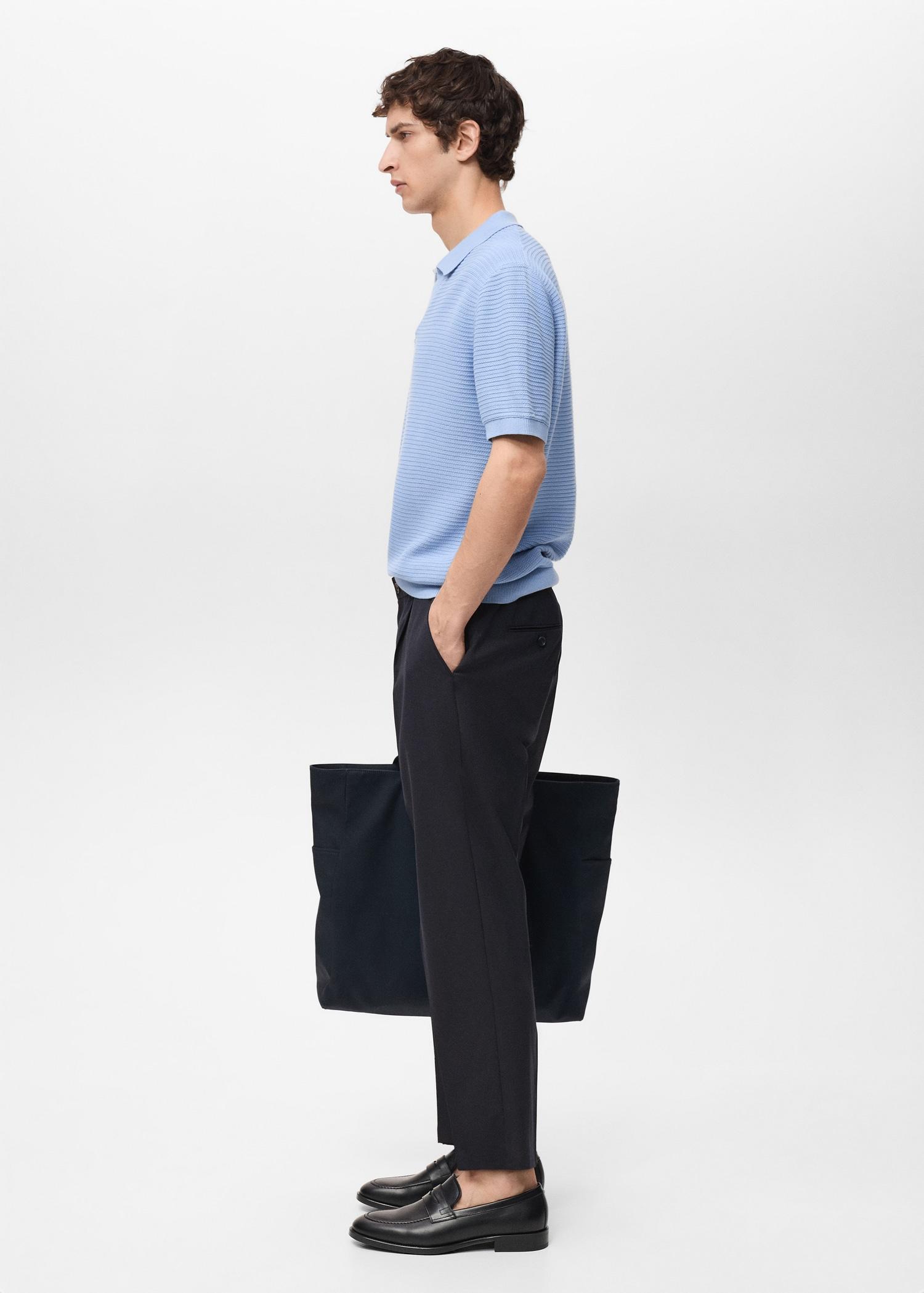 Slim-fit pleated cool wool pants - Men | MANGO USA Product Image