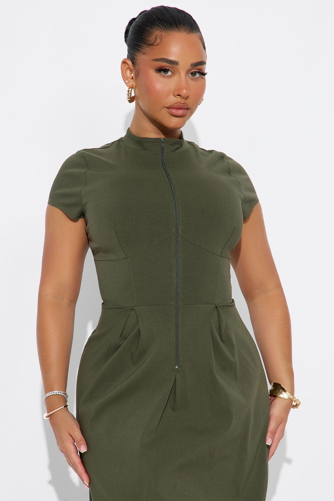Too Busy To Care Maxi Dress - Olive Female Product Image