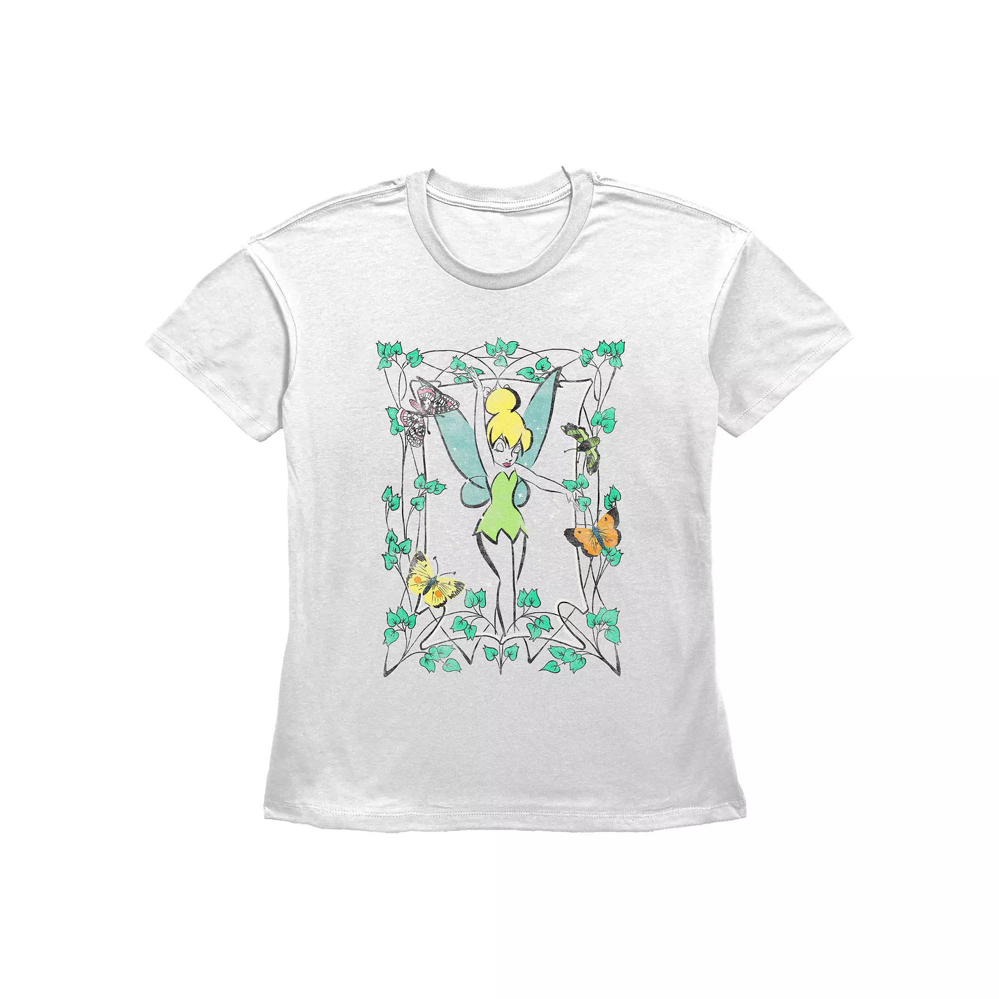 Disney's Tinker Bell Leaves And Butterflies Frame Women's Graphic Tee,  Product Image