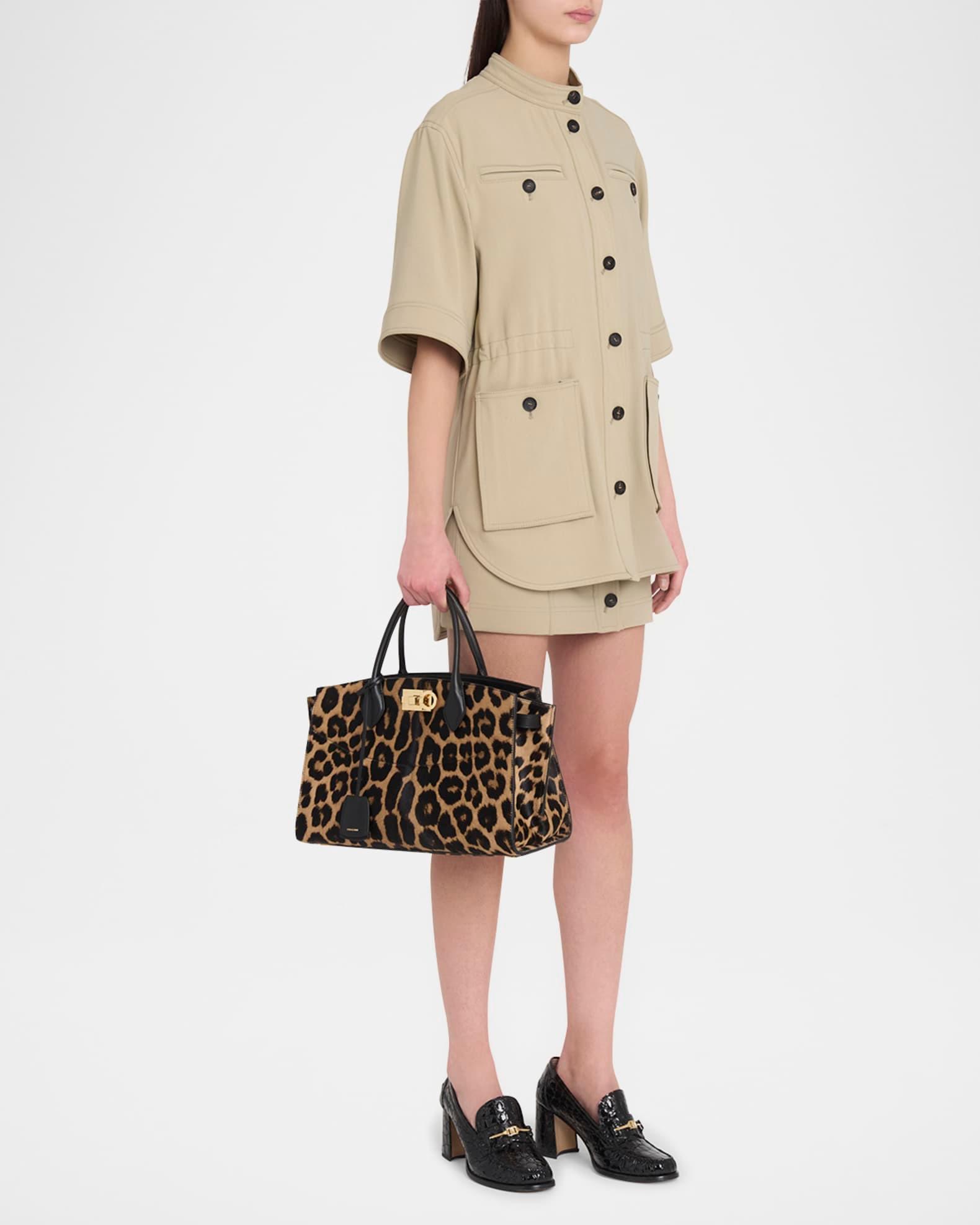 The New Studio Leopard Calf Hair Top-Handle Bag Product Image