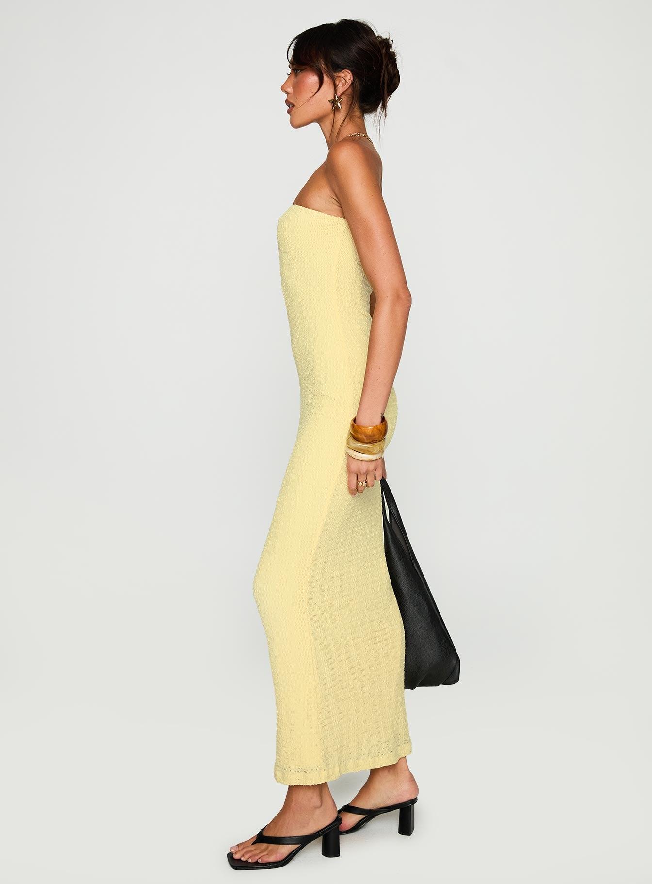 Saijana Strapless Maxi Dress Lemon Product Image