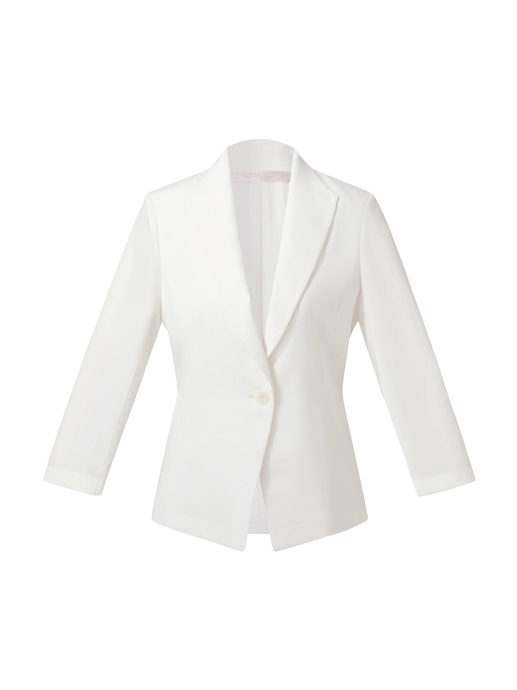 Triacetate Blend Gathered Waist Women Blazer Product Image