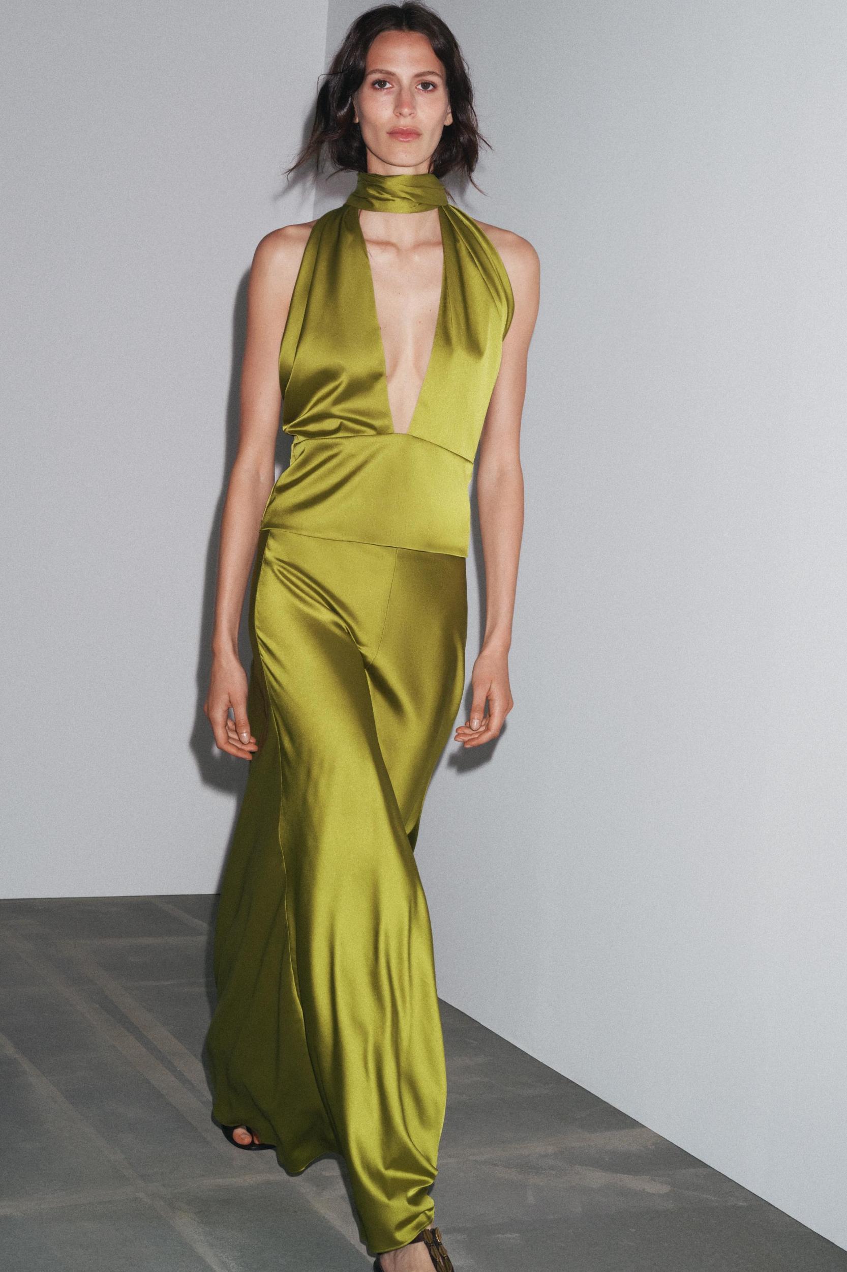 SATIN MIDI SKIRT Product Image