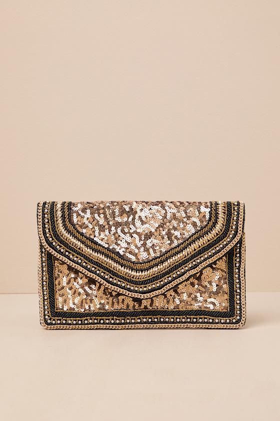 Major Adornment Black Sequin Clutch Product Image