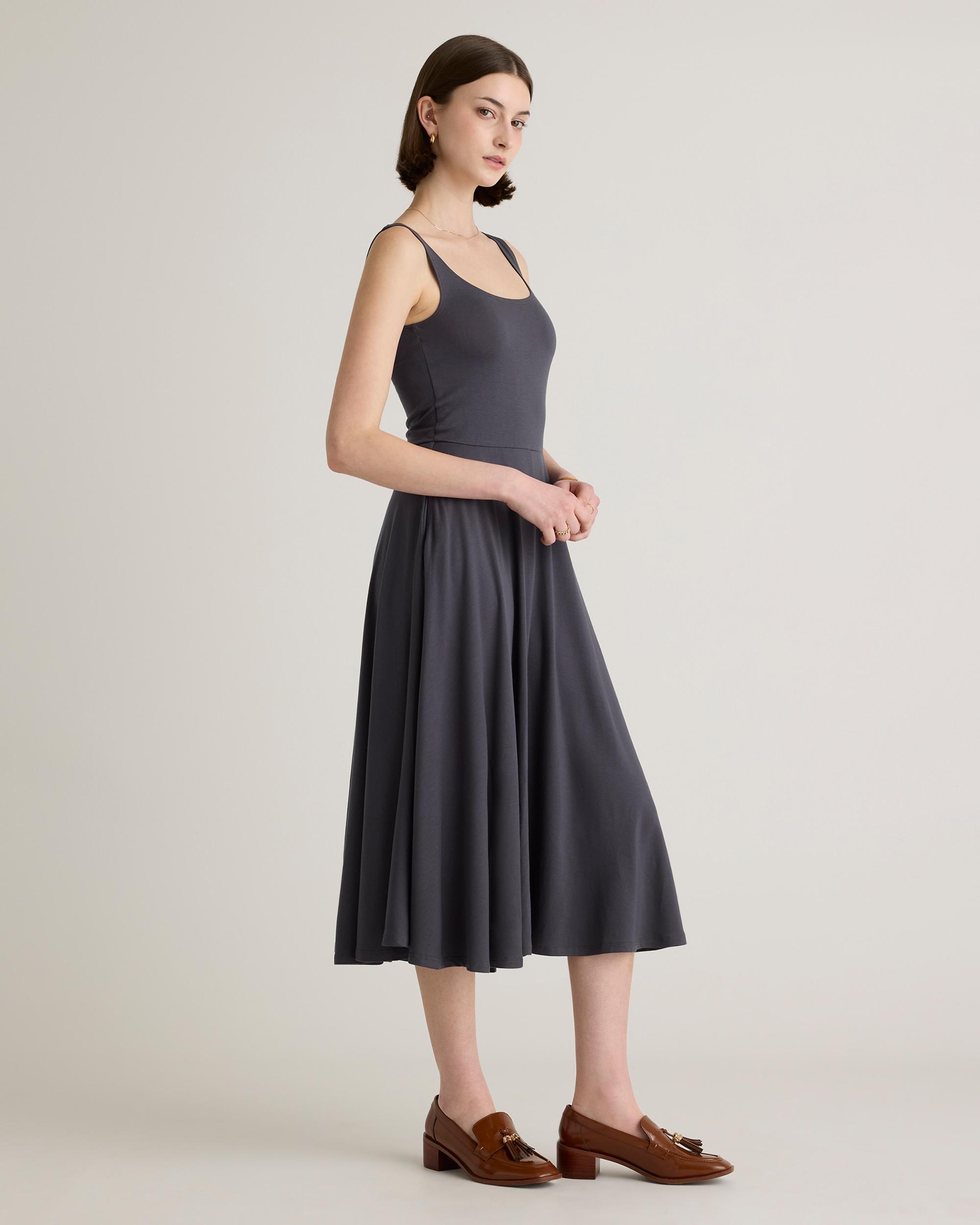 Quince | Women's Tencel Jersey Fit & Flare Dress Size XS Product Image