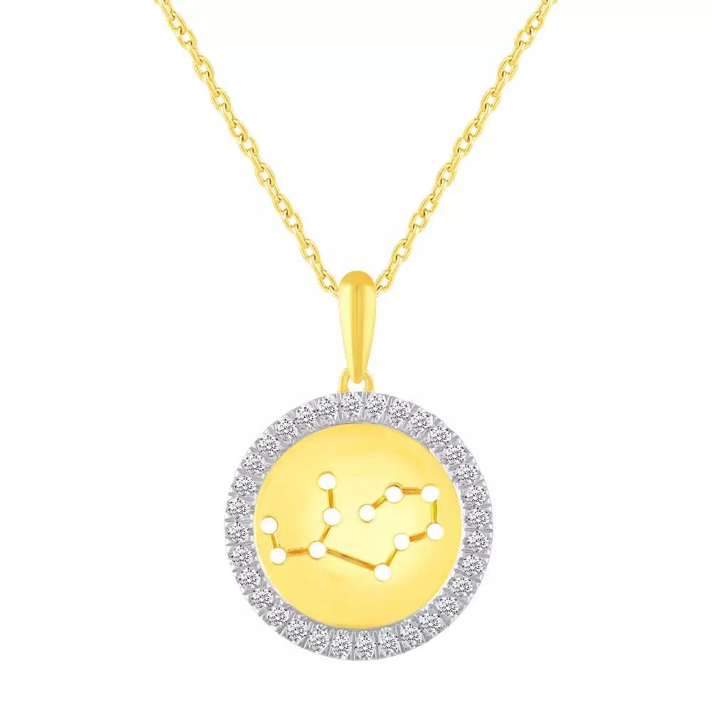 Royal Aura 1/4 Carat T.W. Diamond Halo Zodiac Pendant Necklace, Women's,  Product Image