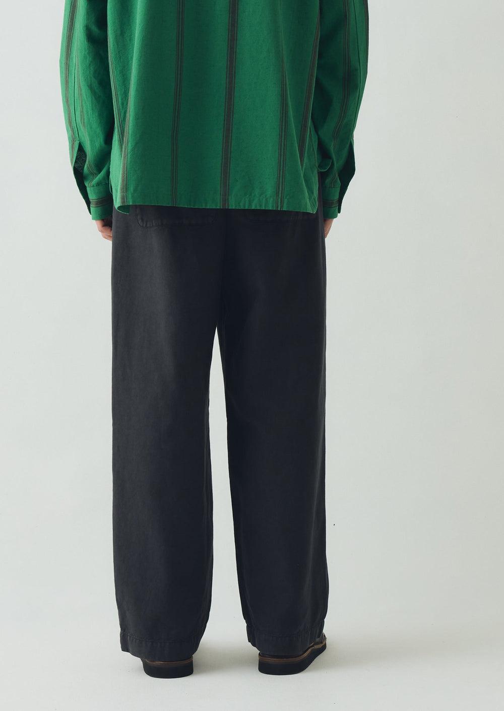 Jude Wide Leg Cotton Twill Pants | Soft Black Product Image