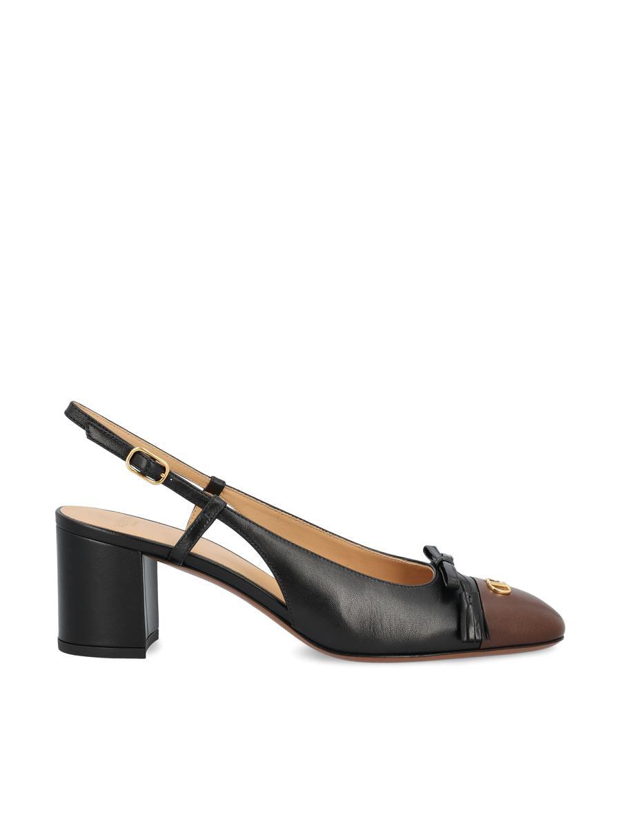VALENTINO GARAVANI Vlogo 65 Tasseled Two-tone Leather Slingback Pumps In Black Product Image