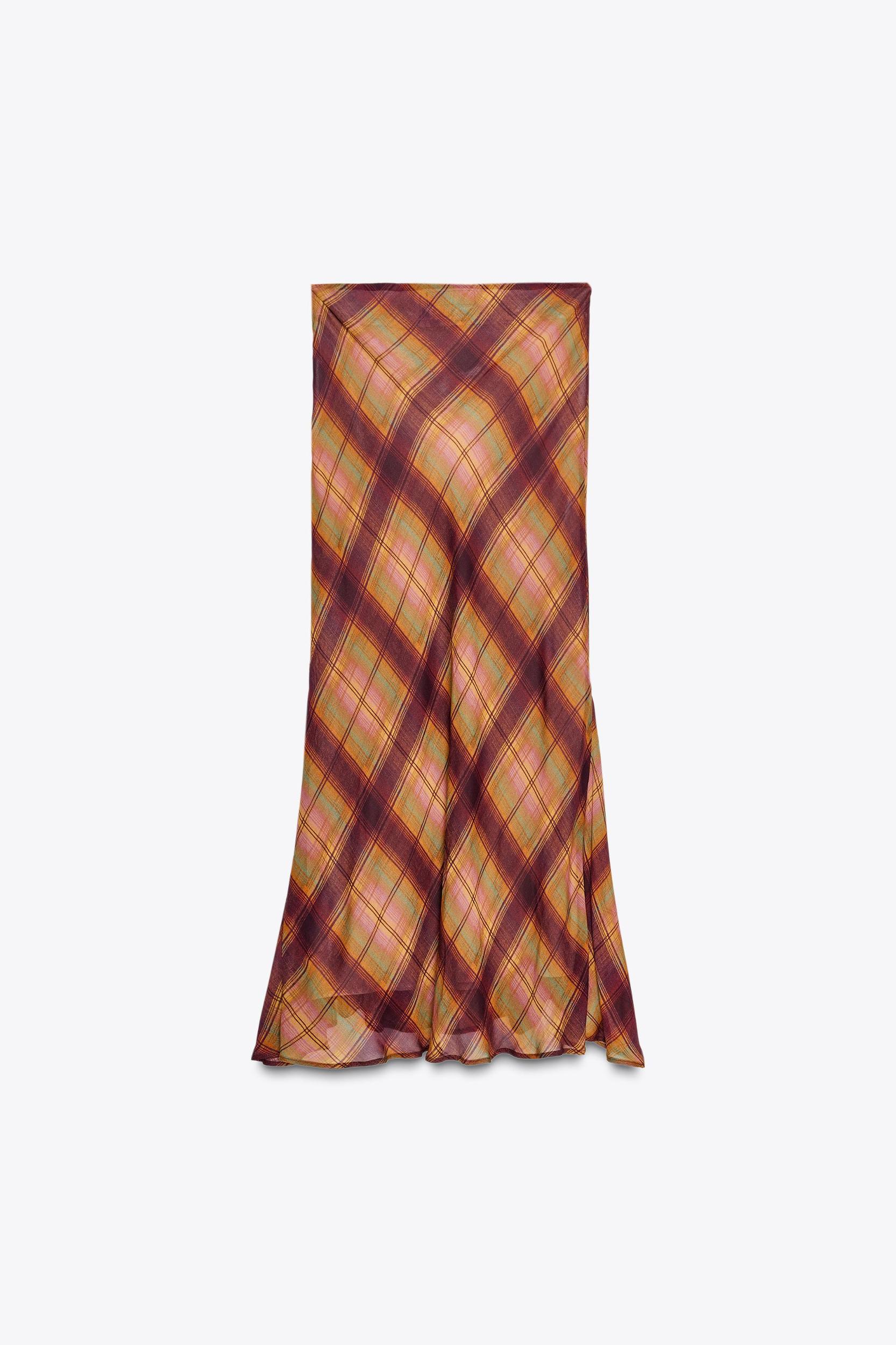 ZW COLLECTION PLAID MAXI SKIRT Product Image
