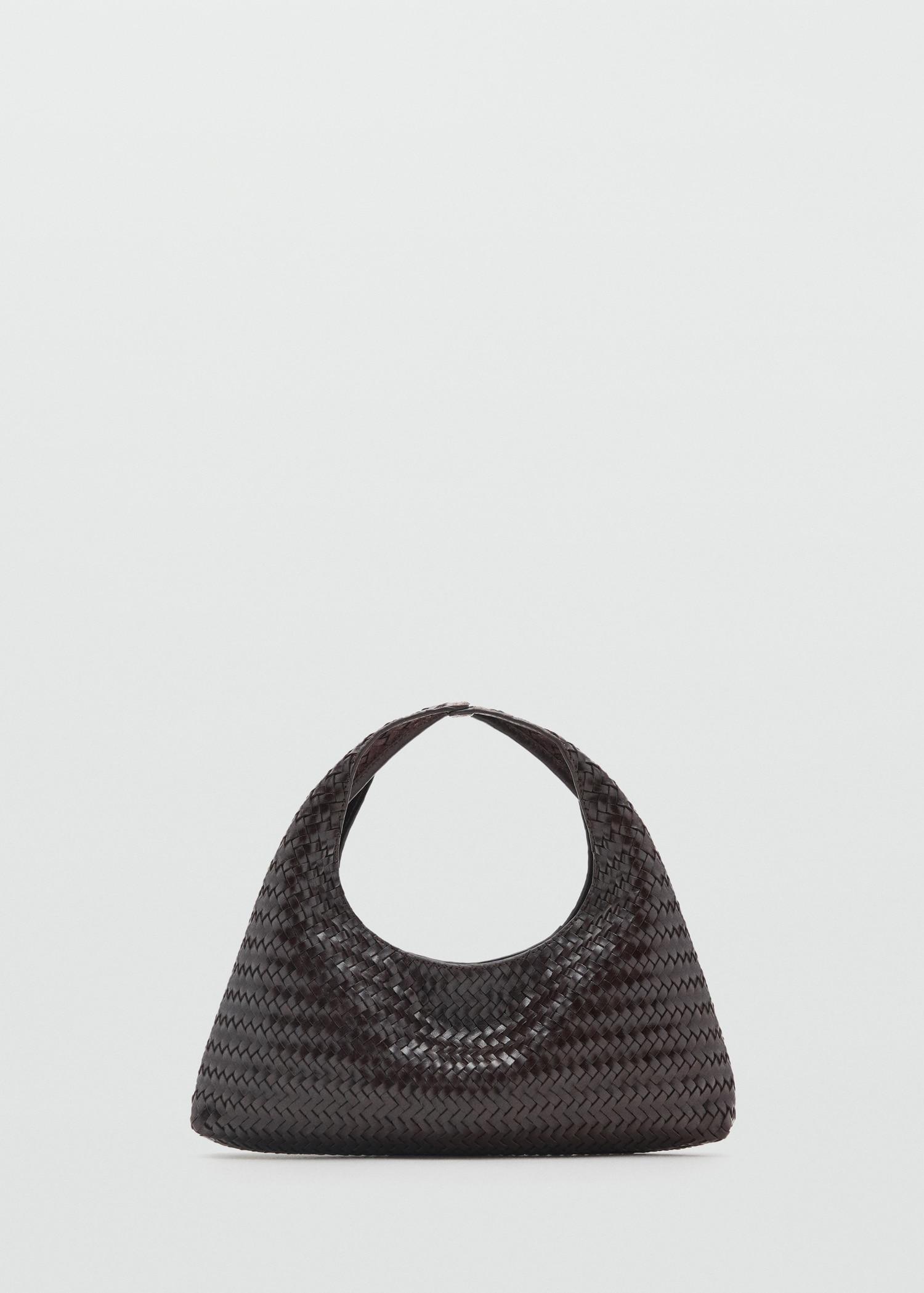Braided leather handbag - Women | MANGO USA Product Image