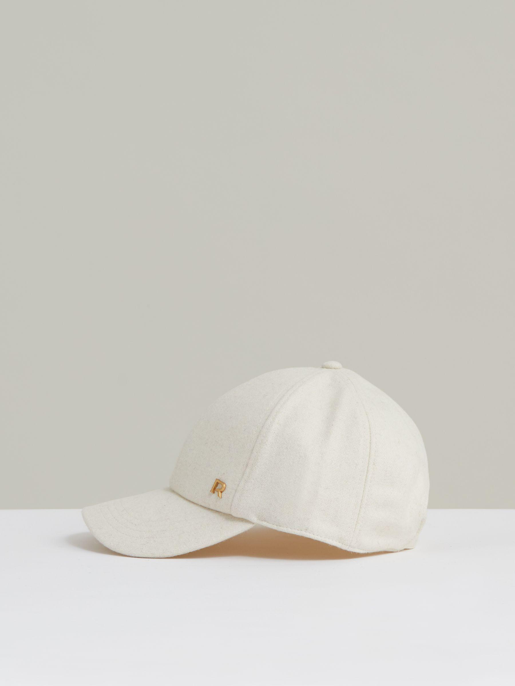 Wool Blend Flannel Baseball Cap in Cream Product Image