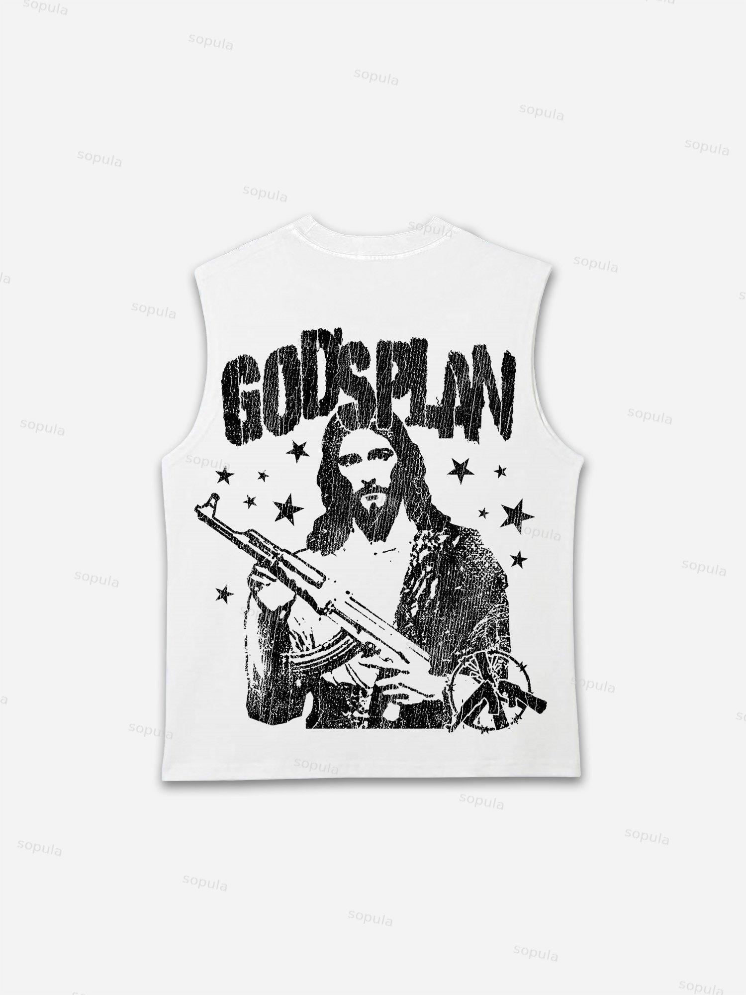 God's Plan Print Tank Top Product Image
