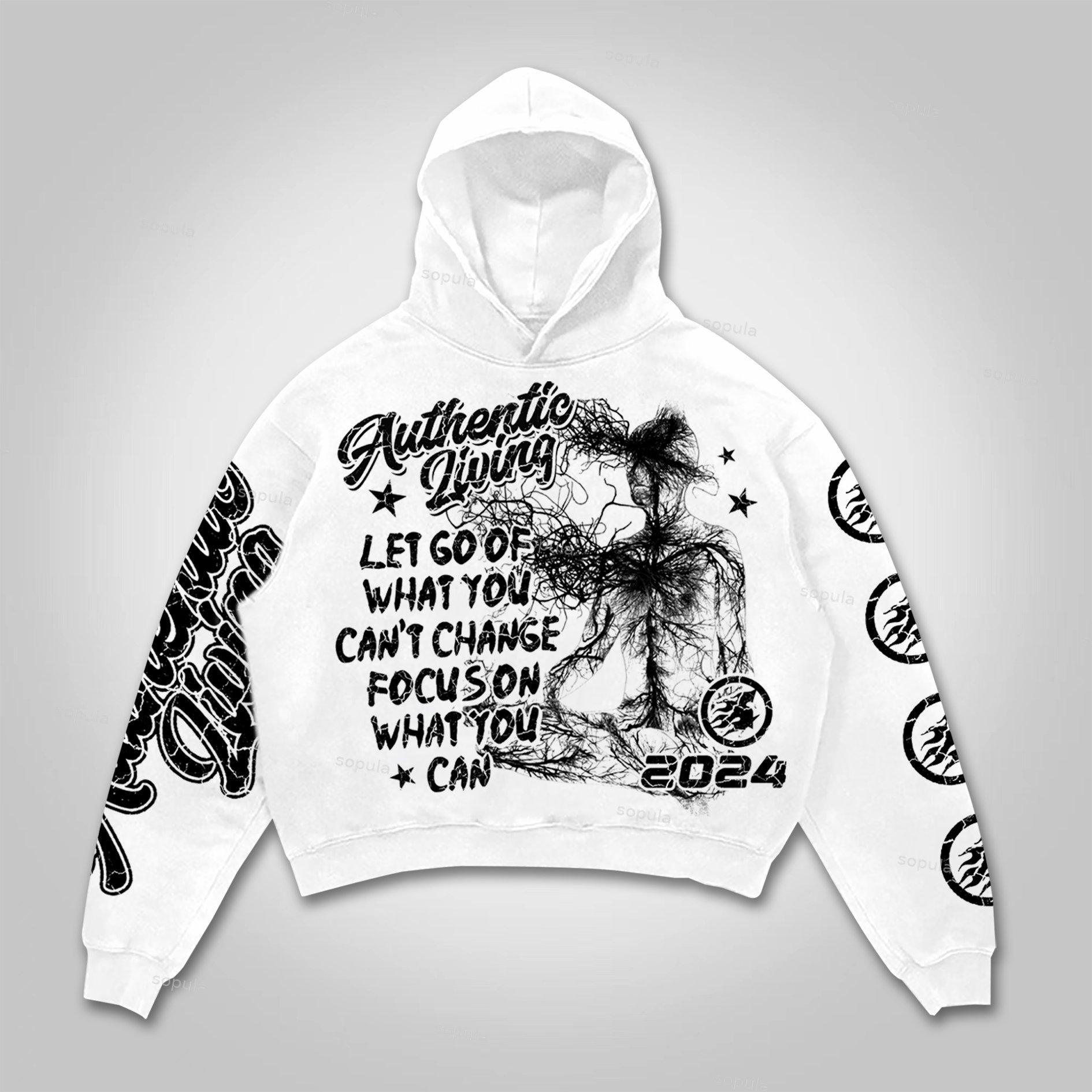 Men's Real Wise Vintage Graphic Cotton Hoodie Product Image