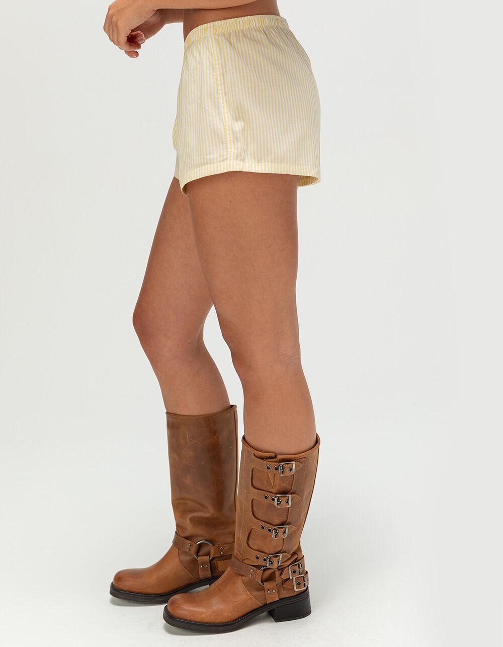 FULL TILT Low Rise Womens Boxer Shorts - PALE YELLOW Product Image