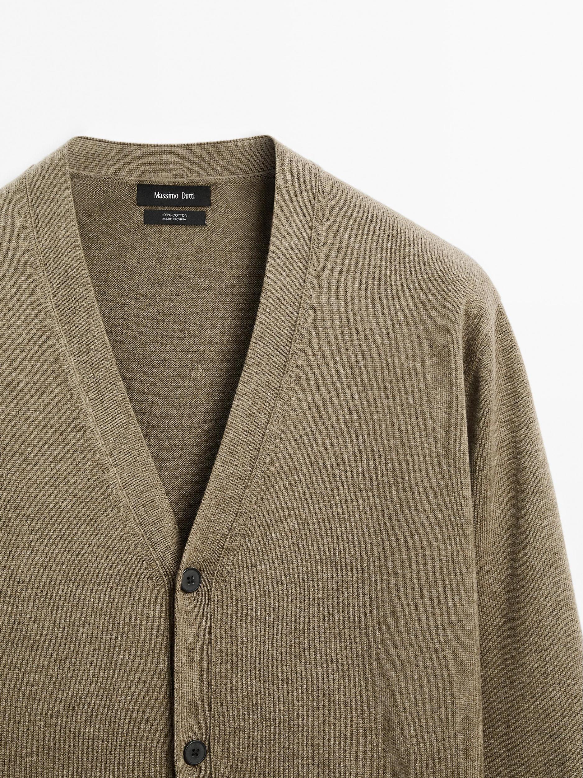 100% cotton knit cardigan Product Image