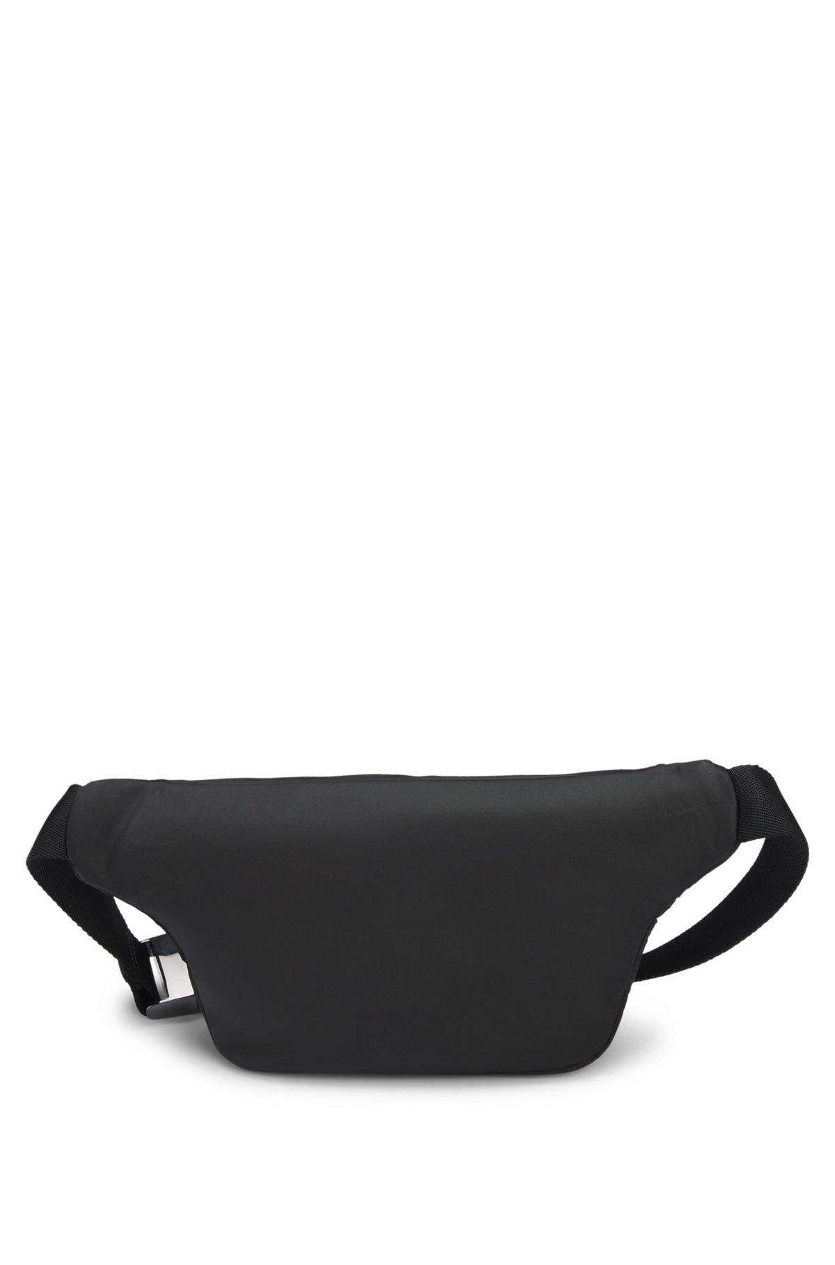 HUGO - Twill belt bag with stacked-logo trim - Black Product Image
