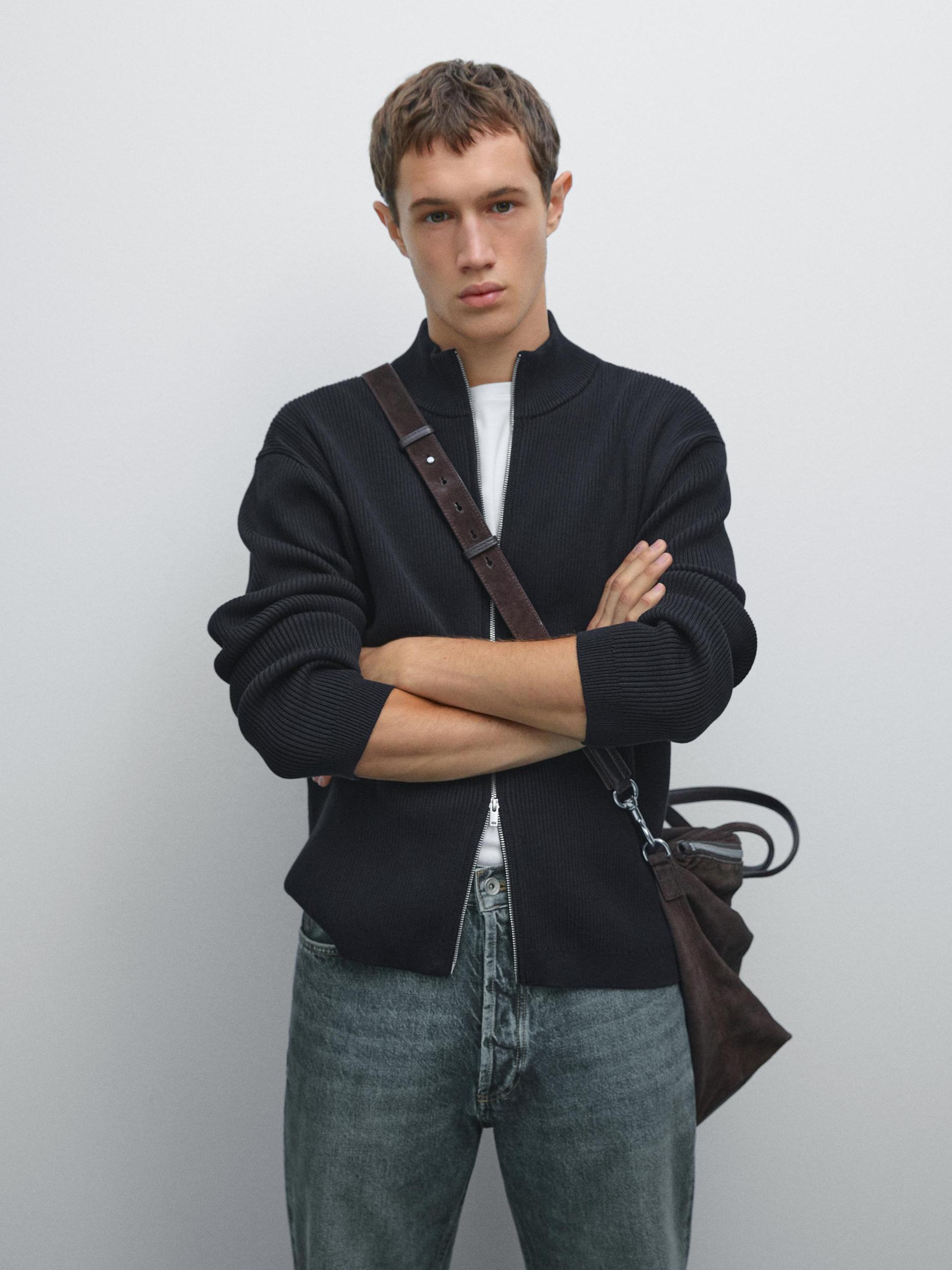 100% cotton zip cardigan Product Image