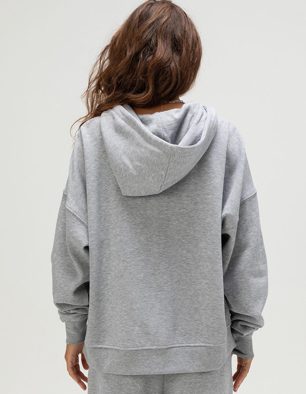 TILLYS Womens Oversized Zip-Up Hoodie - HEATHER GRAY Product Image