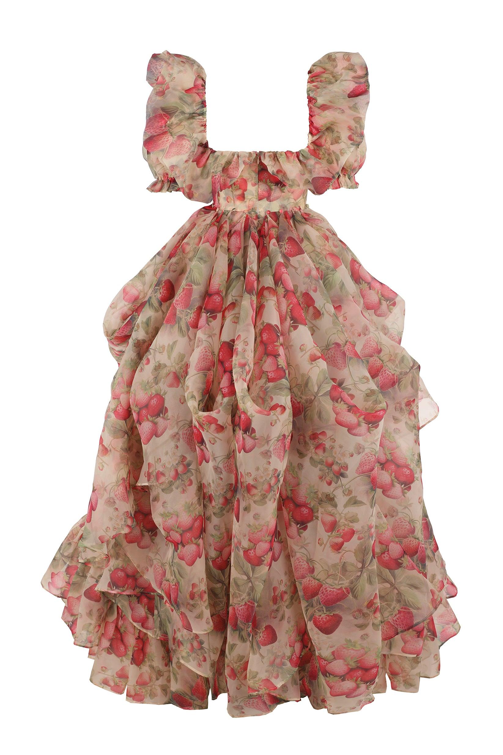 The Strawberry Cream In Bloom Bridal Gown Product Image
