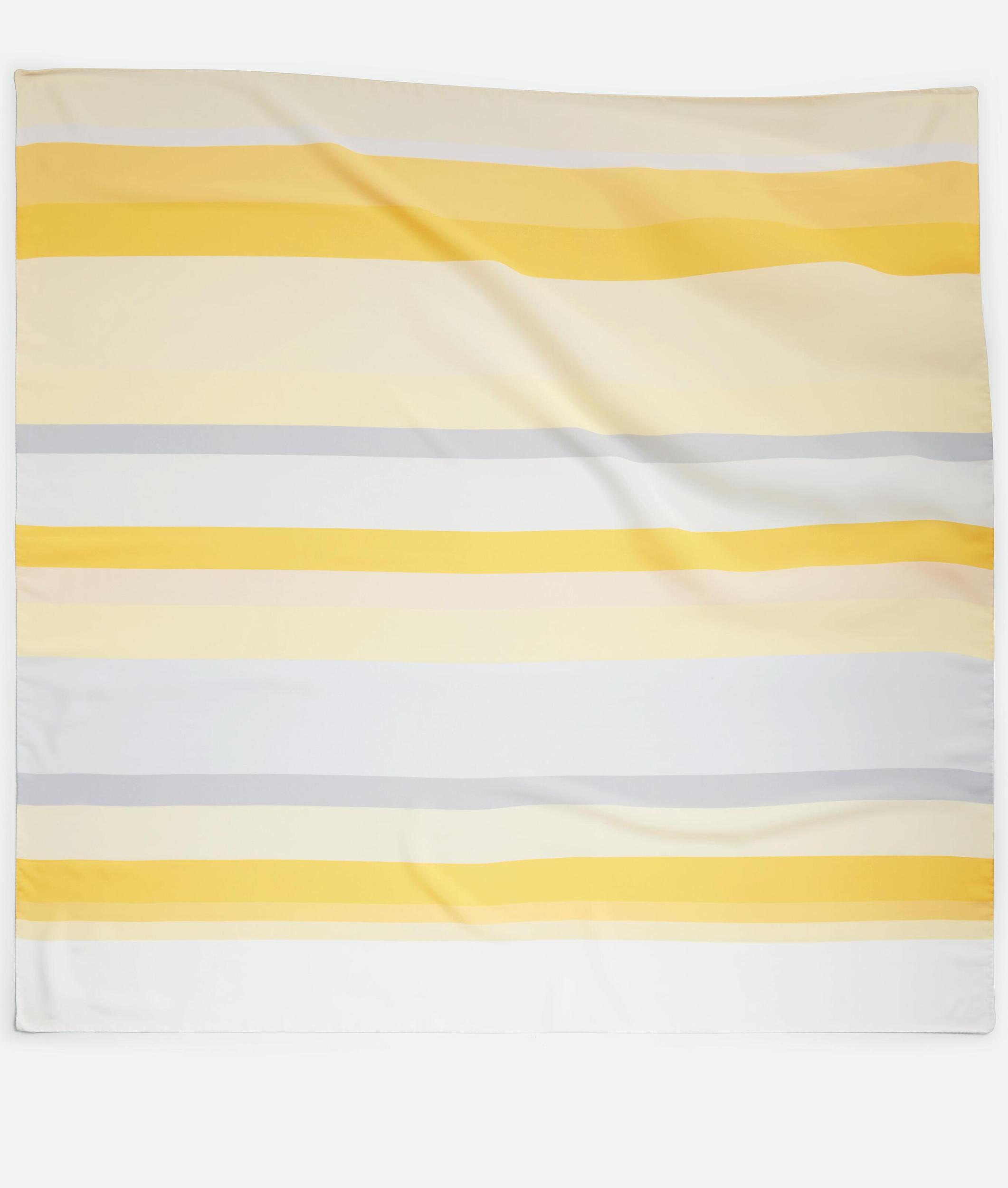 Women's Silk Twill Striped Foulard in Yellow multicolor Product Image