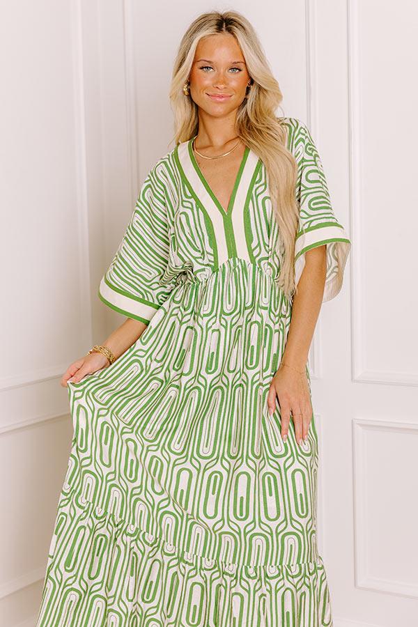 Art Gallery Social Midi Dress in Olive Product Image