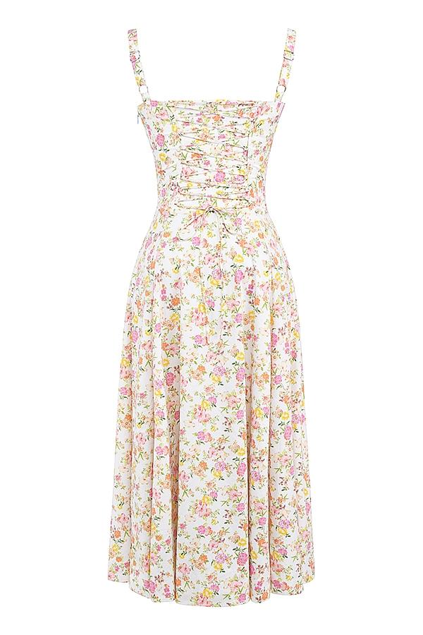 Carmen  ivory meadow print cotton bustier sundress Product Image