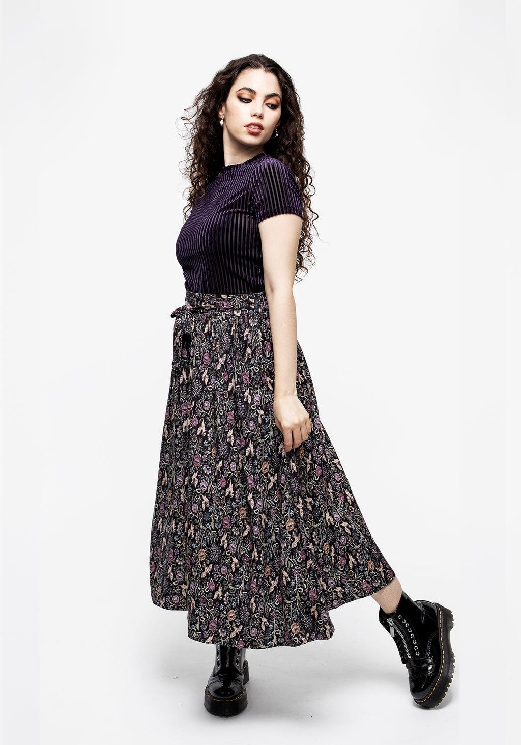 Snapdragon Tie Detail Midi Skirt Product Image