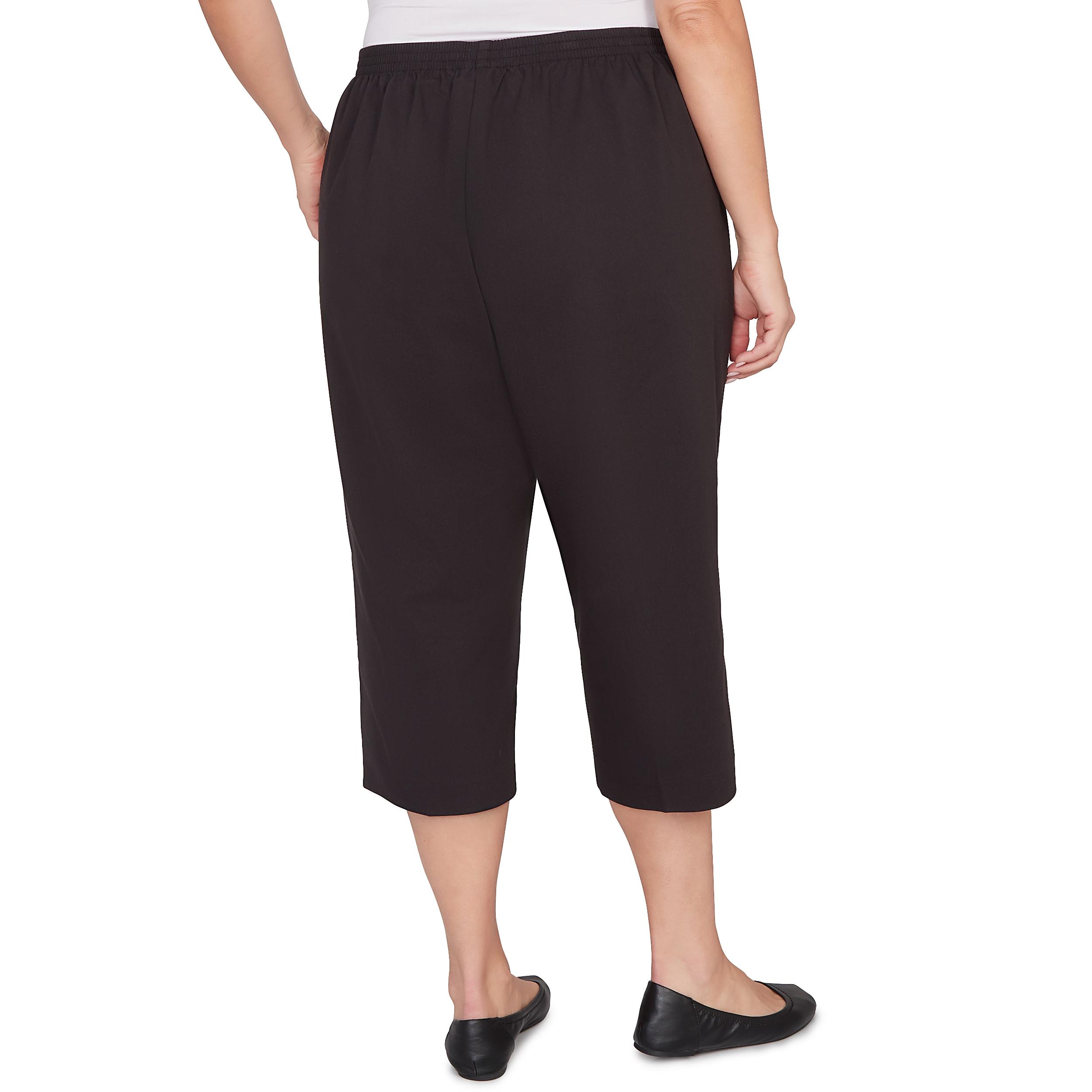 Alfred Dunner Solid Twill Button Hem Capri Pant - Plus Product Image