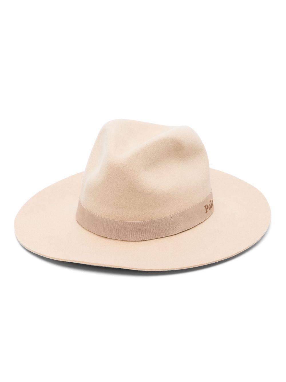 logo-embroidered wool fedora hat Product Image