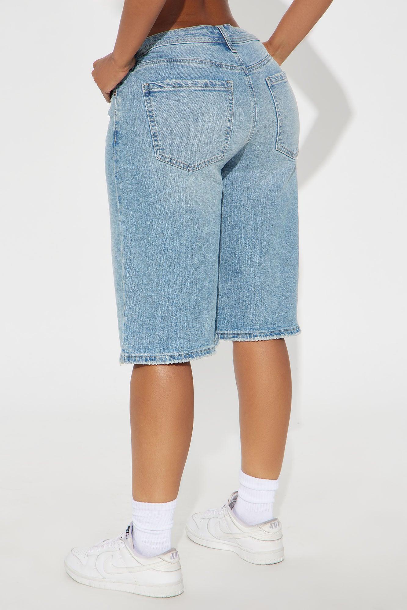Carmen Distressed Denim Jort - Vintage Wash Product Image