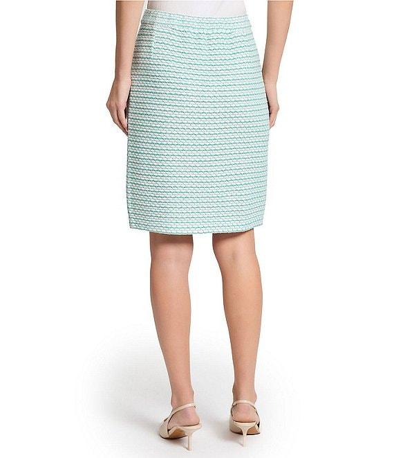 Ming Wang x Tanya Foster Textured Stitch Knit Chain Trim Pull-On Skirt Product Image