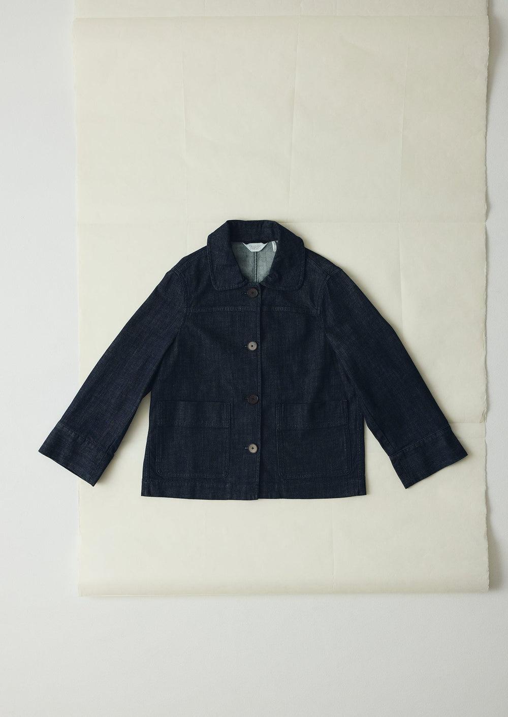 Wide Sleeve Organic Indigo Denim Jacket | Indigo Product Image