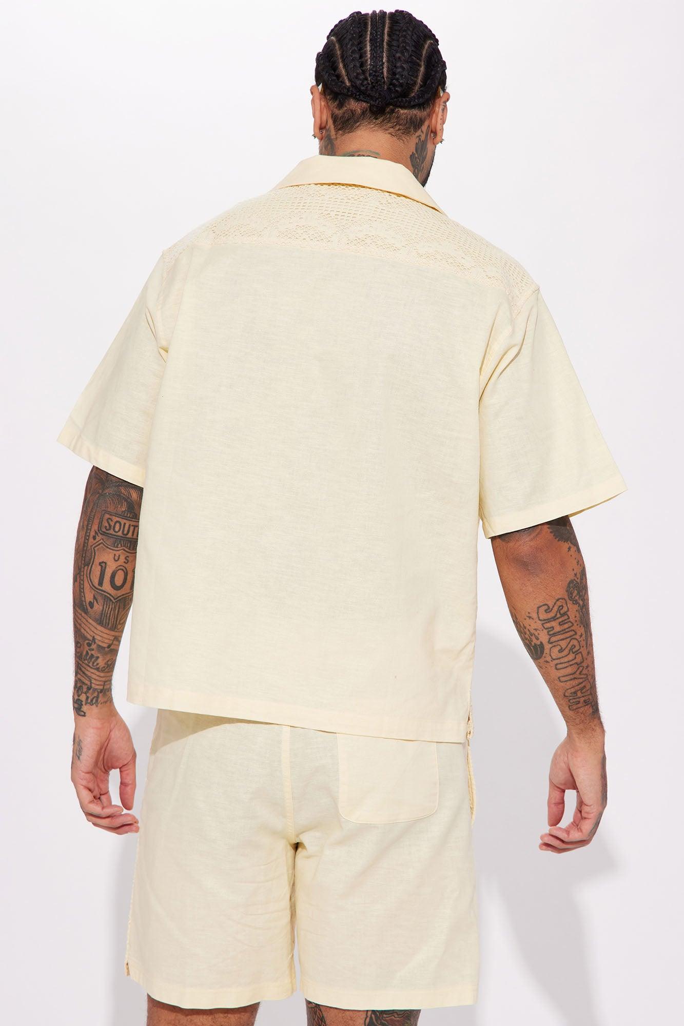 Perfect Combination Linen Button Up Shirt - Cream Product Image