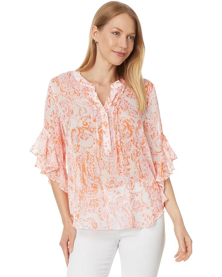 V-Neck Ruffle Sleeve Blouse Product Image
