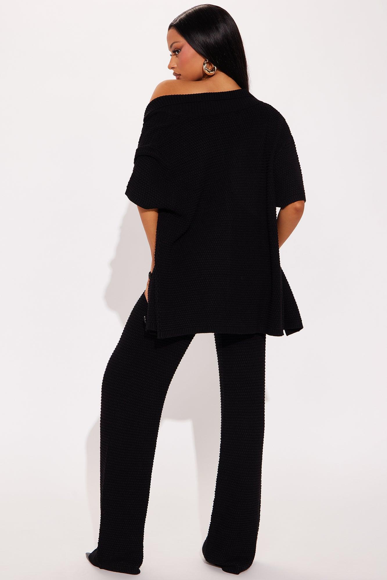 Calli Crochet Pant Set - Black Product Image