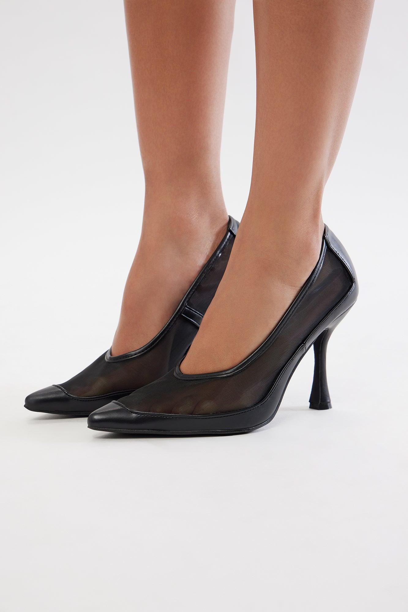 Viola Mesh Heels - Black Product Image