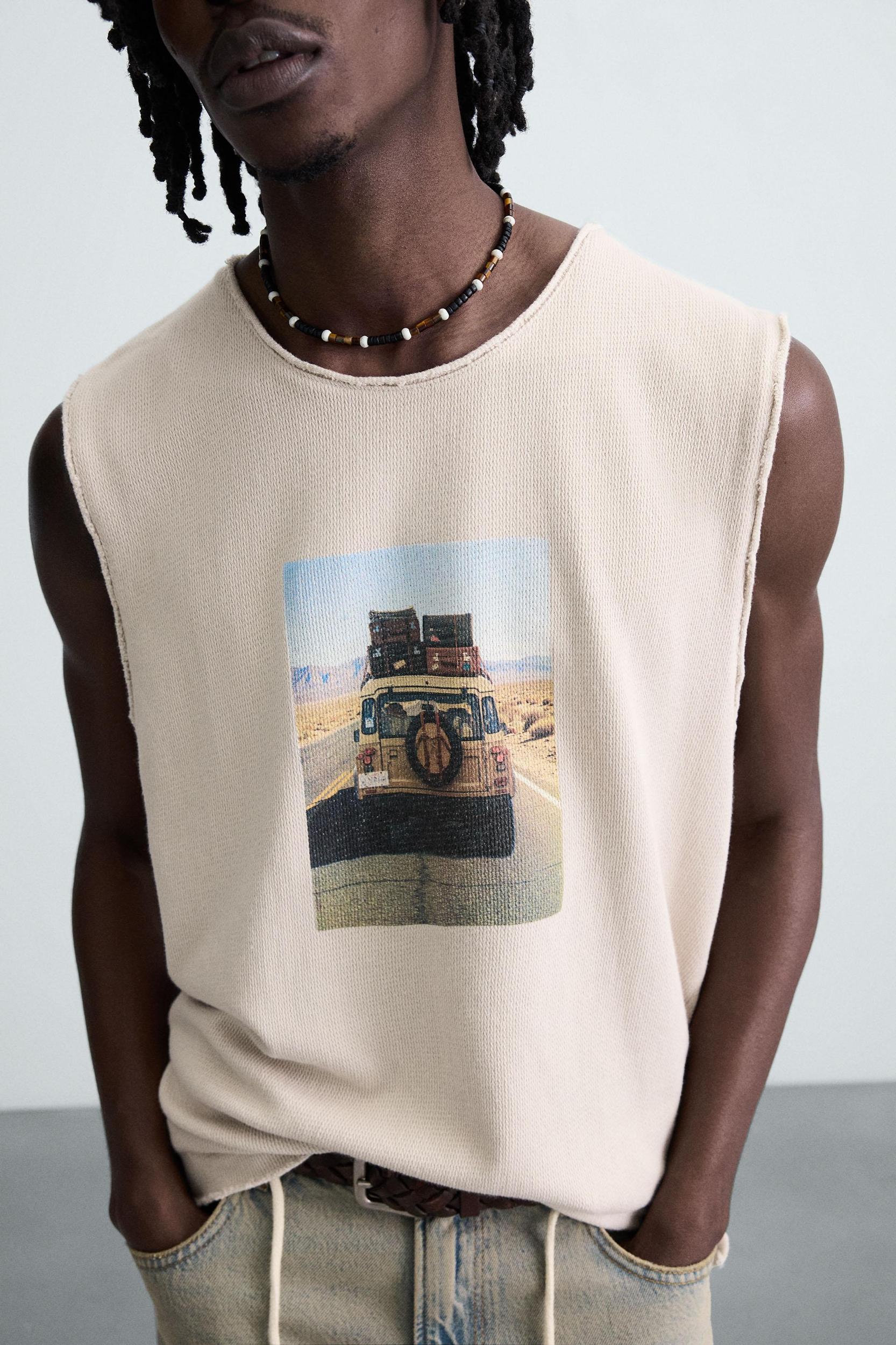 PRINTED KNIT TANK TOP Product Image