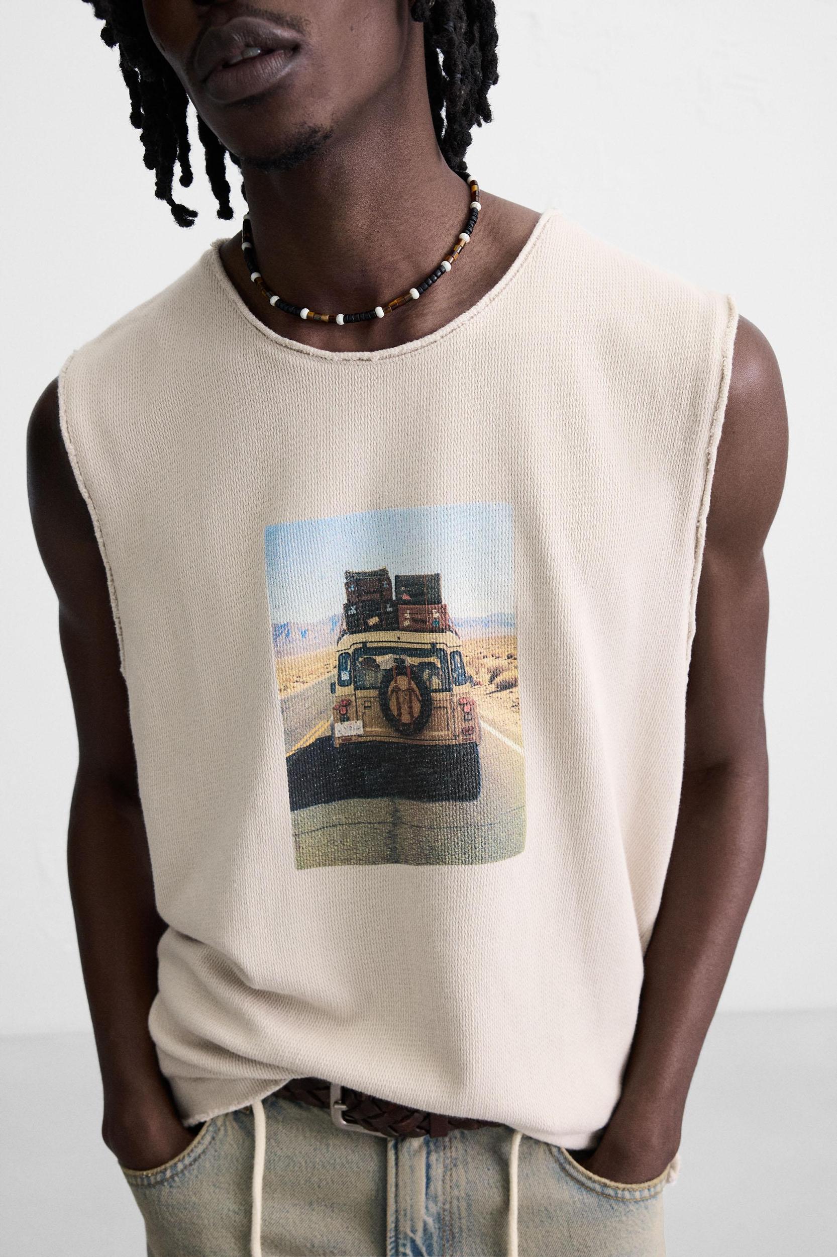 PRINTED KNIT TANK TOP Product Image