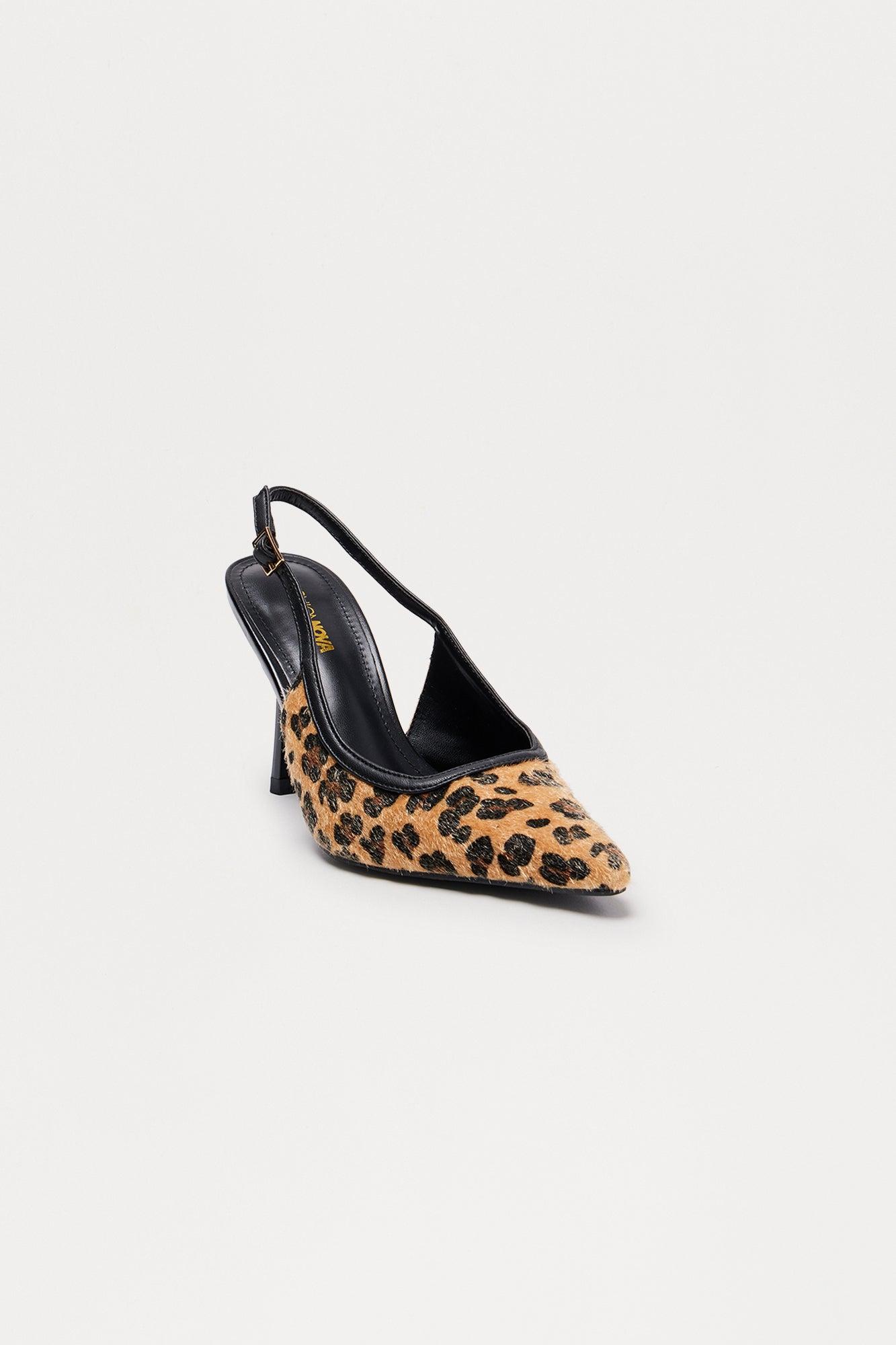 Mariposa Faux Fur Slingback Pumps - Leopard Female Product Image