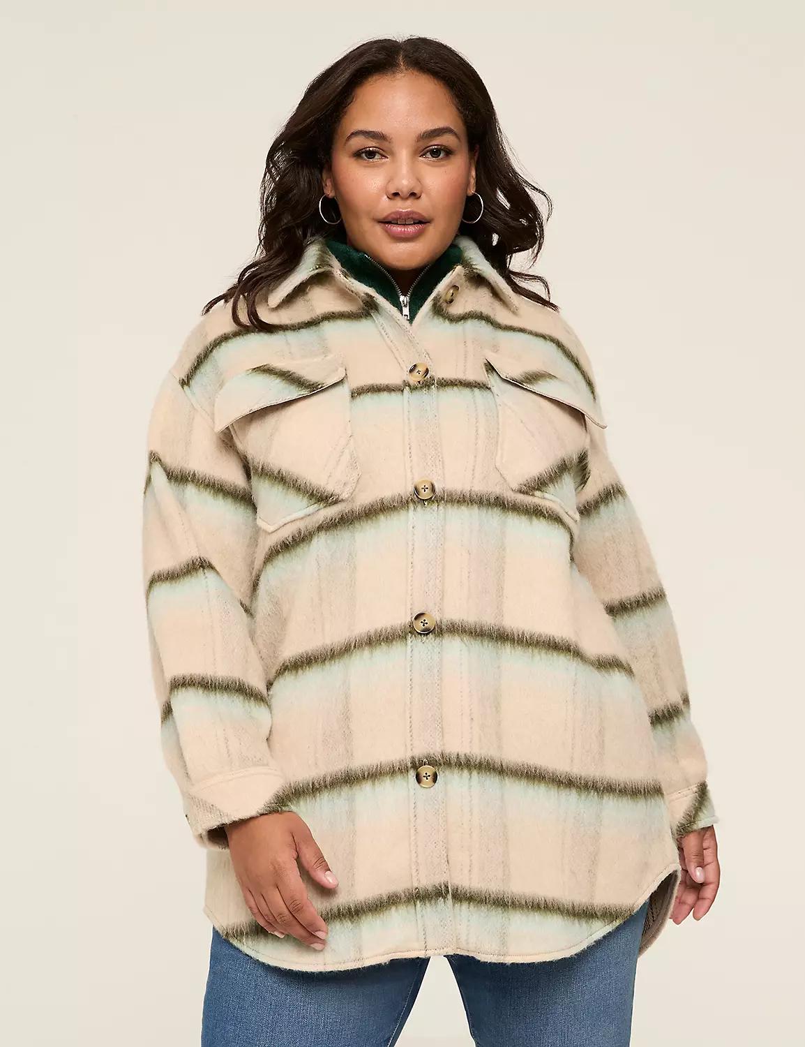 Faux-Wool Plaid Shacket Product Image