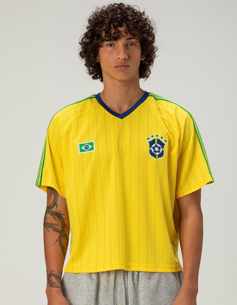 RSQ Mens Brazil Baggy Crop Soccer Jersey - YELLOW Product Image