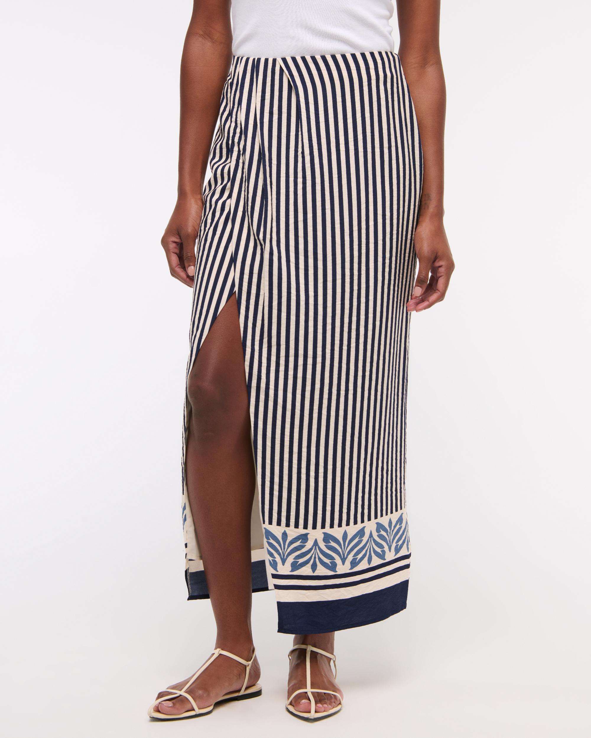 Mid Rise Sarong Maxi Skirt Product Image