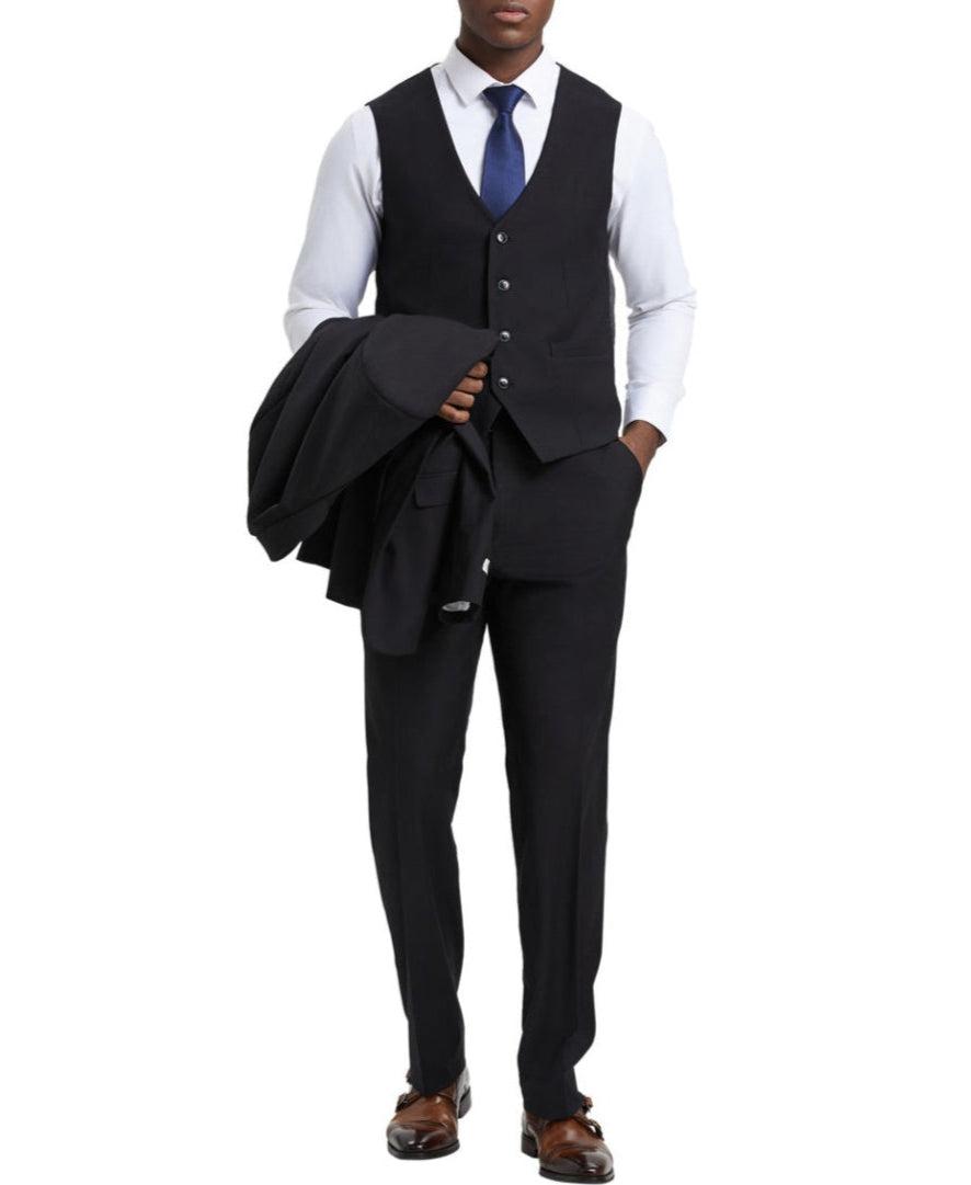 Stacy Adams - 3 Piece Hybrid Fit Suit in Black Product Image