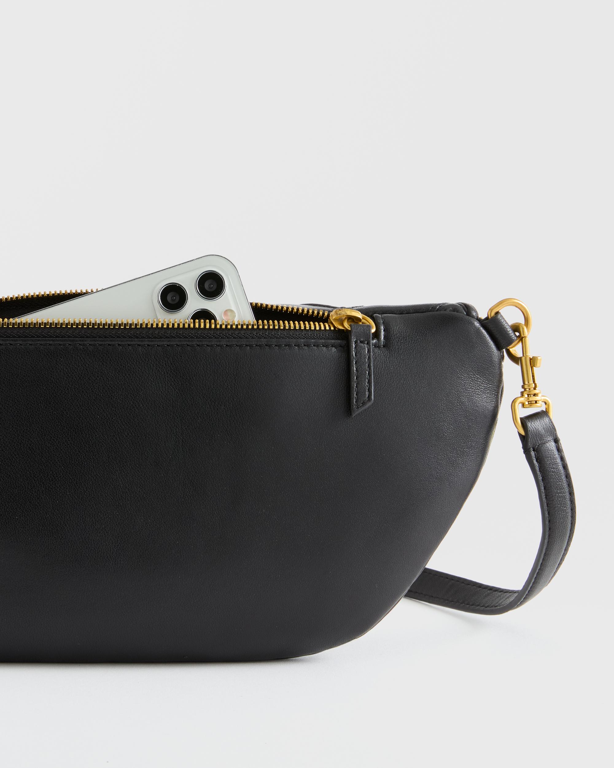 Quince | Women's Italian Leather Diamond Stitch Sling Product Image