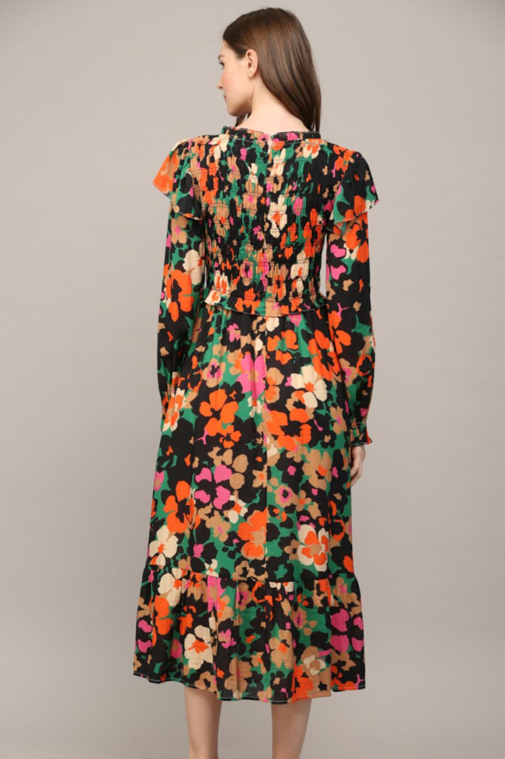 Ruffle Hem Midi Dress Product Image