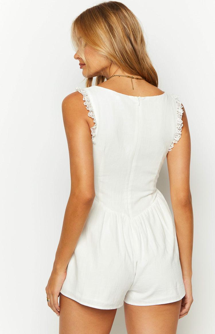Vanilla Veil White Frill Playsuit Product Image