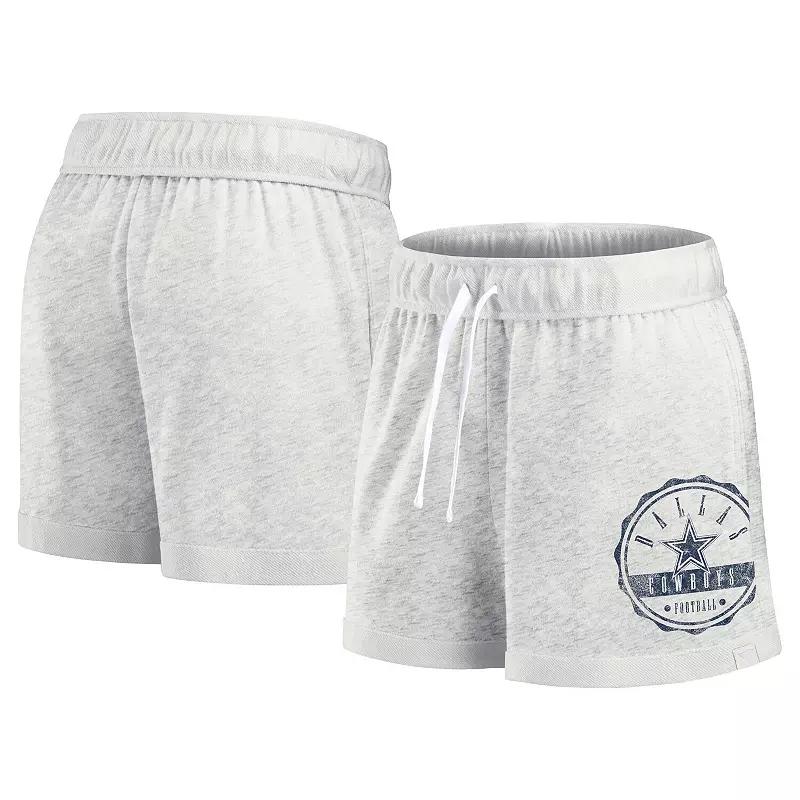 Women's Fanatics Branded Oatmeal Dallas Cowboys Vintage Badge Shorts,  Product Image