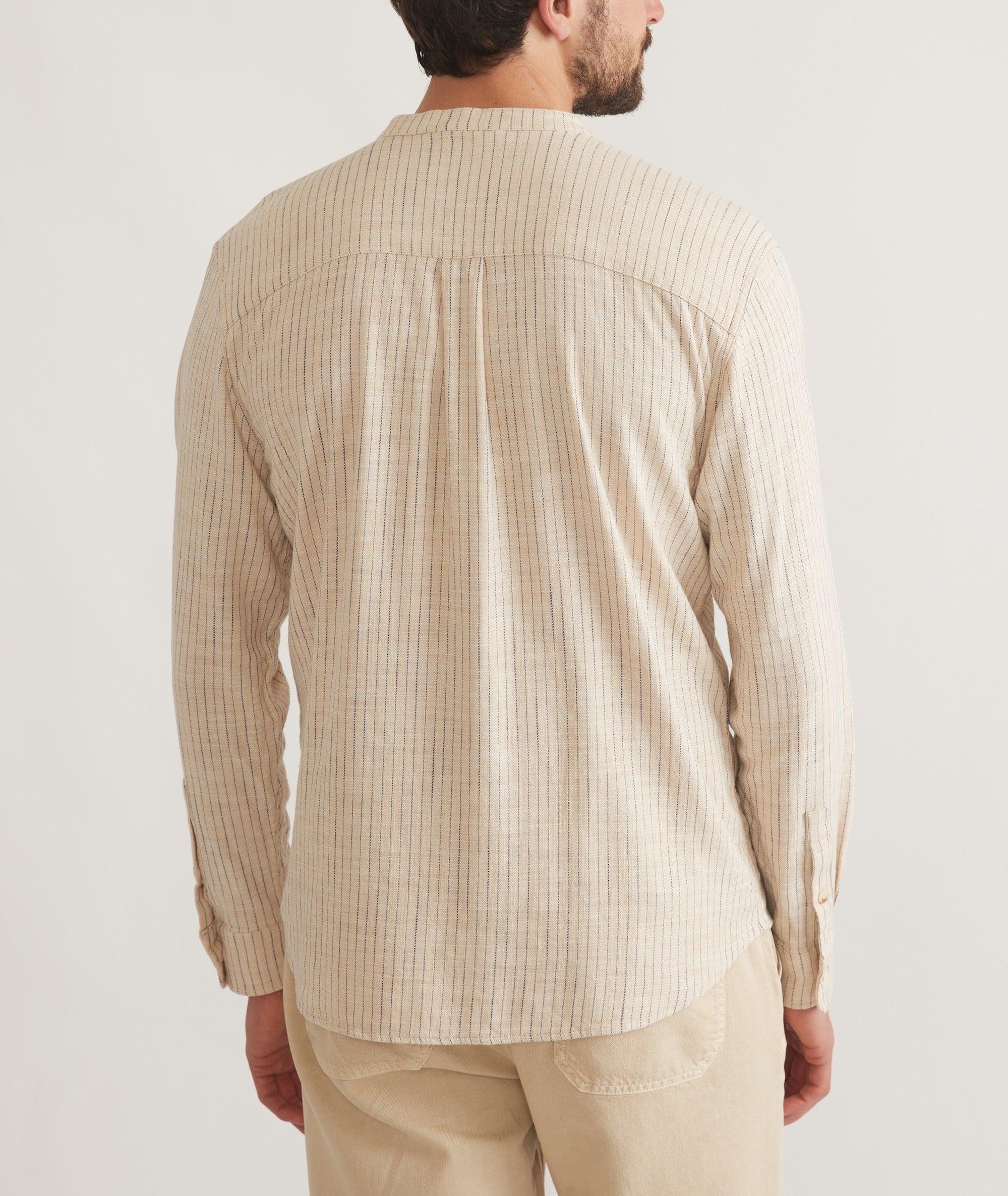 Banded Collar Stretch Selvage Shirt Product Image